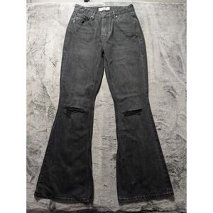 Rock & Roll Denim Flare High Rise Jeans Women's Size 27x34 Black Distressed